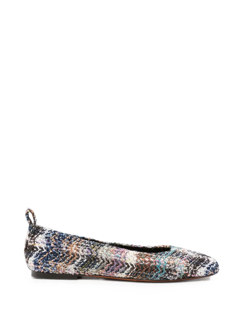 Missoni square-toe ballet flats - Blu