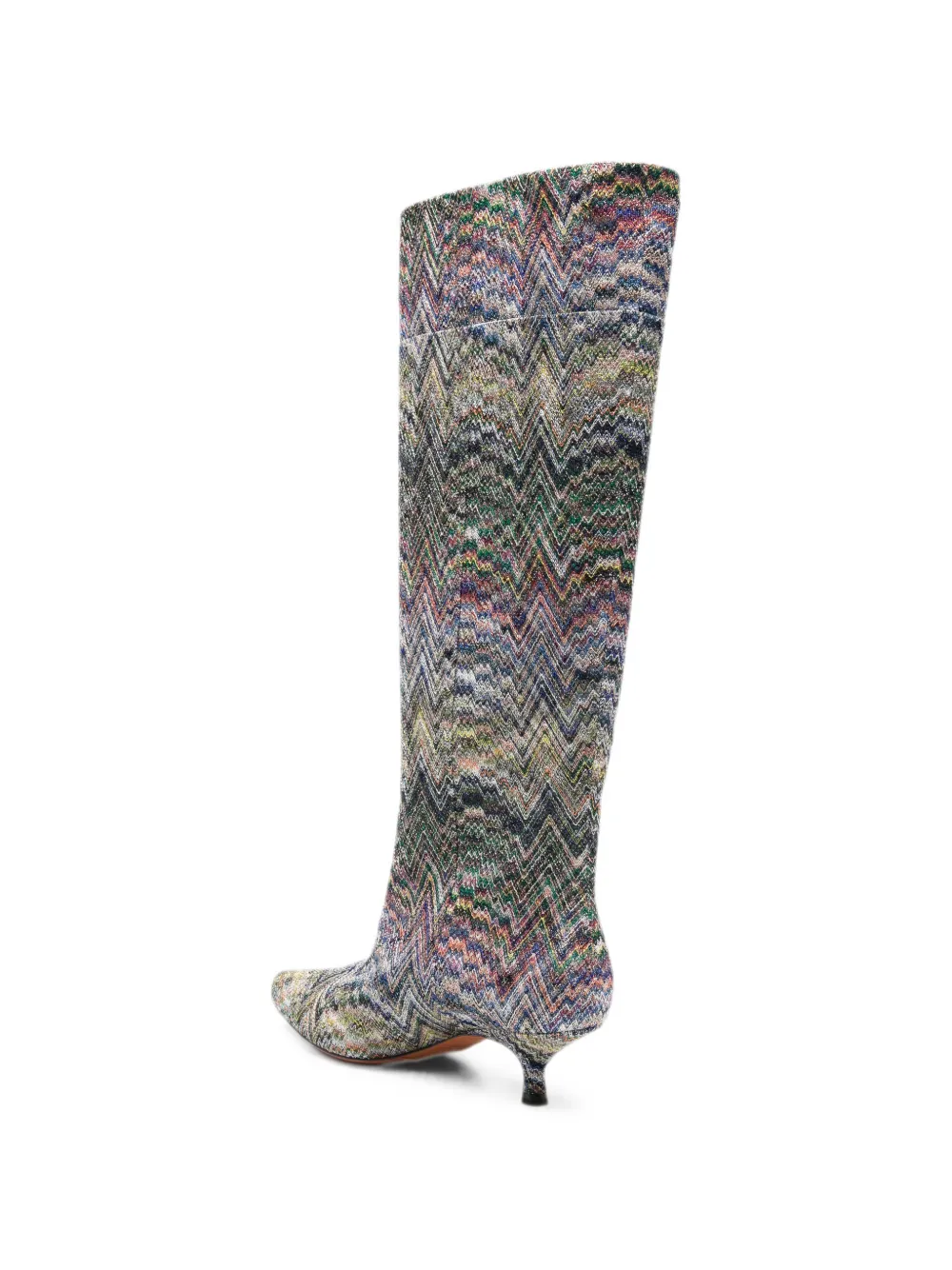 Missoni zigzag-knit kitten-heel boots Blauw
