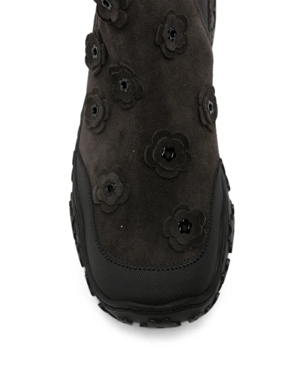 Cecilie Bahnsen floral-appliqué suede ankle boots Bruin