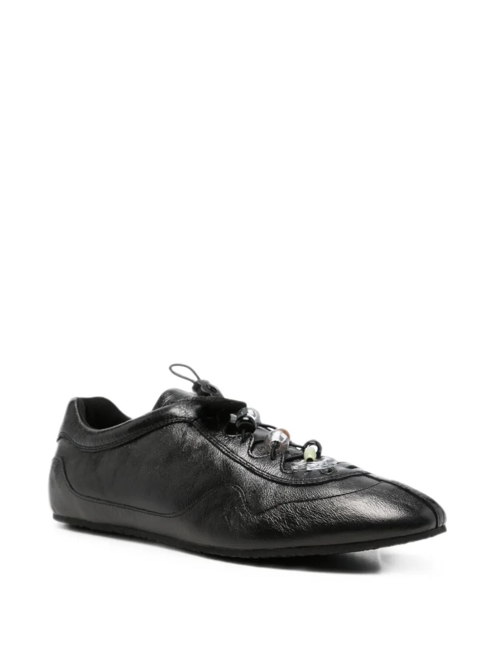 Cecilie Bahnsen Blaise beaded leather sneakers Zwart