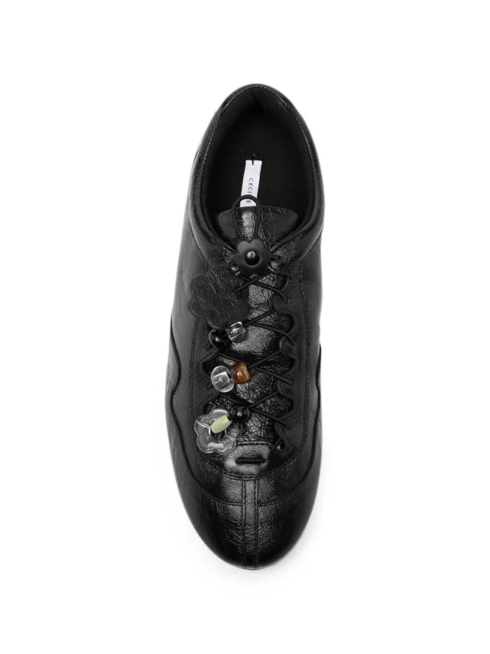 Cecilie Bahnsen Blaise beaded leather sneakers Zwart
