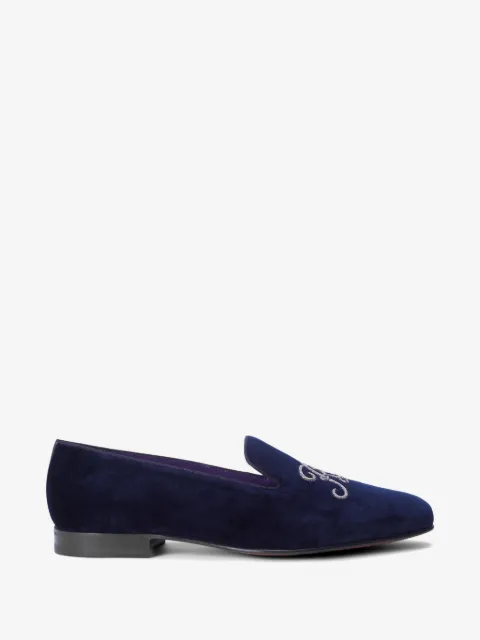 Ralph Lauren Purple Label Alonzo bullion-embroidered velvet loafers