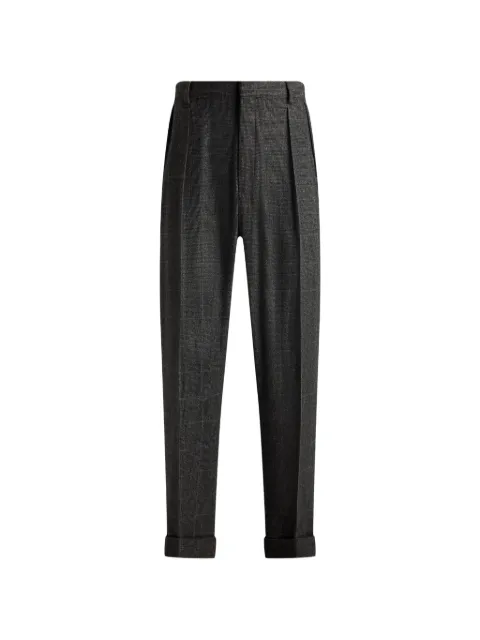 Ralph Lauren Purple Label Glenn check-pattern pleated wool trousers