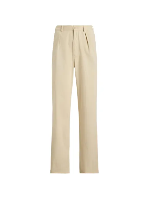 Ralph Lauren Purple Label pleated-front suede-trimmed trousers