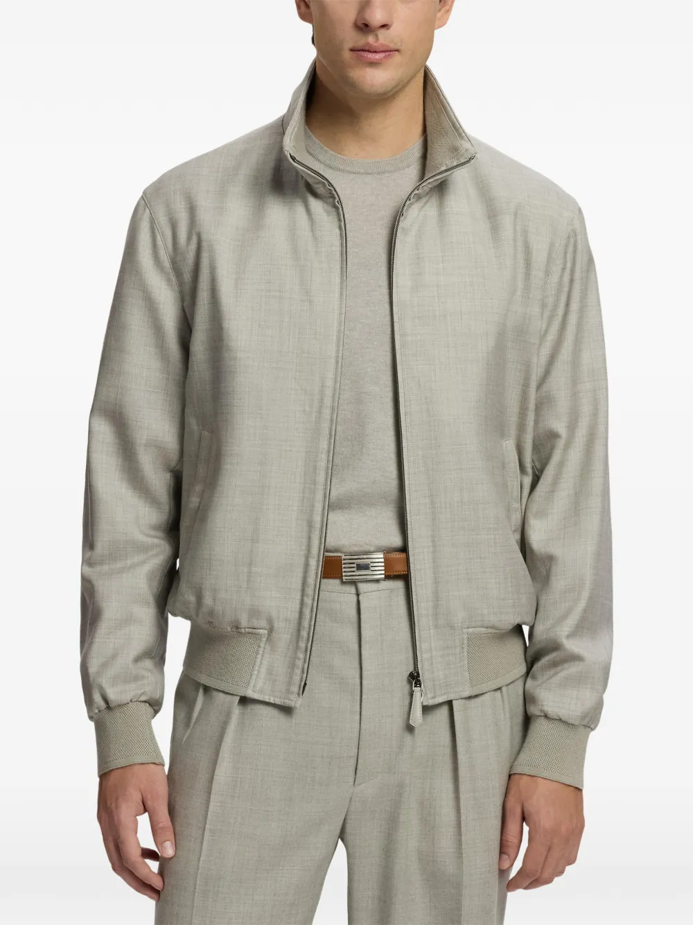 Ralph Lauren Purple Label Felton twill bomberjack Grijs