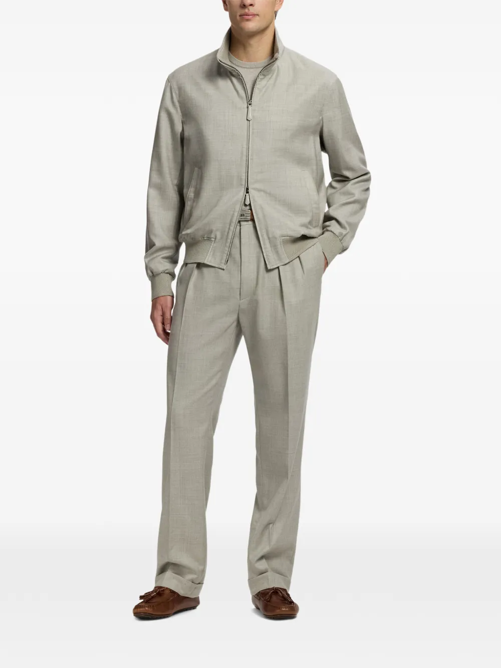 Ralph Lauren Purple Label Felton twill bomberjack Grijs