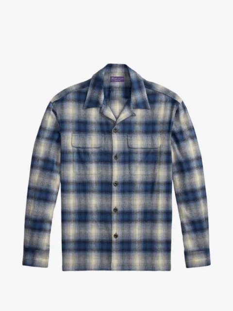 Ralph Lauren Purple Label plaid-print camp-collar shirt