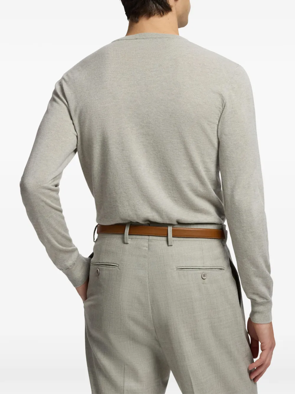 Ralph Lauren Purple Label Kasjmier trui met ronde hals Grijs