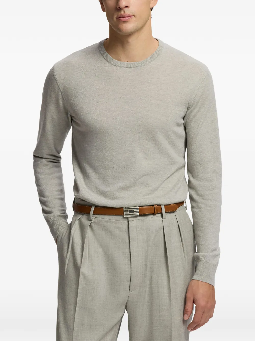 Ralph Lauren Purple Label Kasjmier trui met ronde hals Grijs