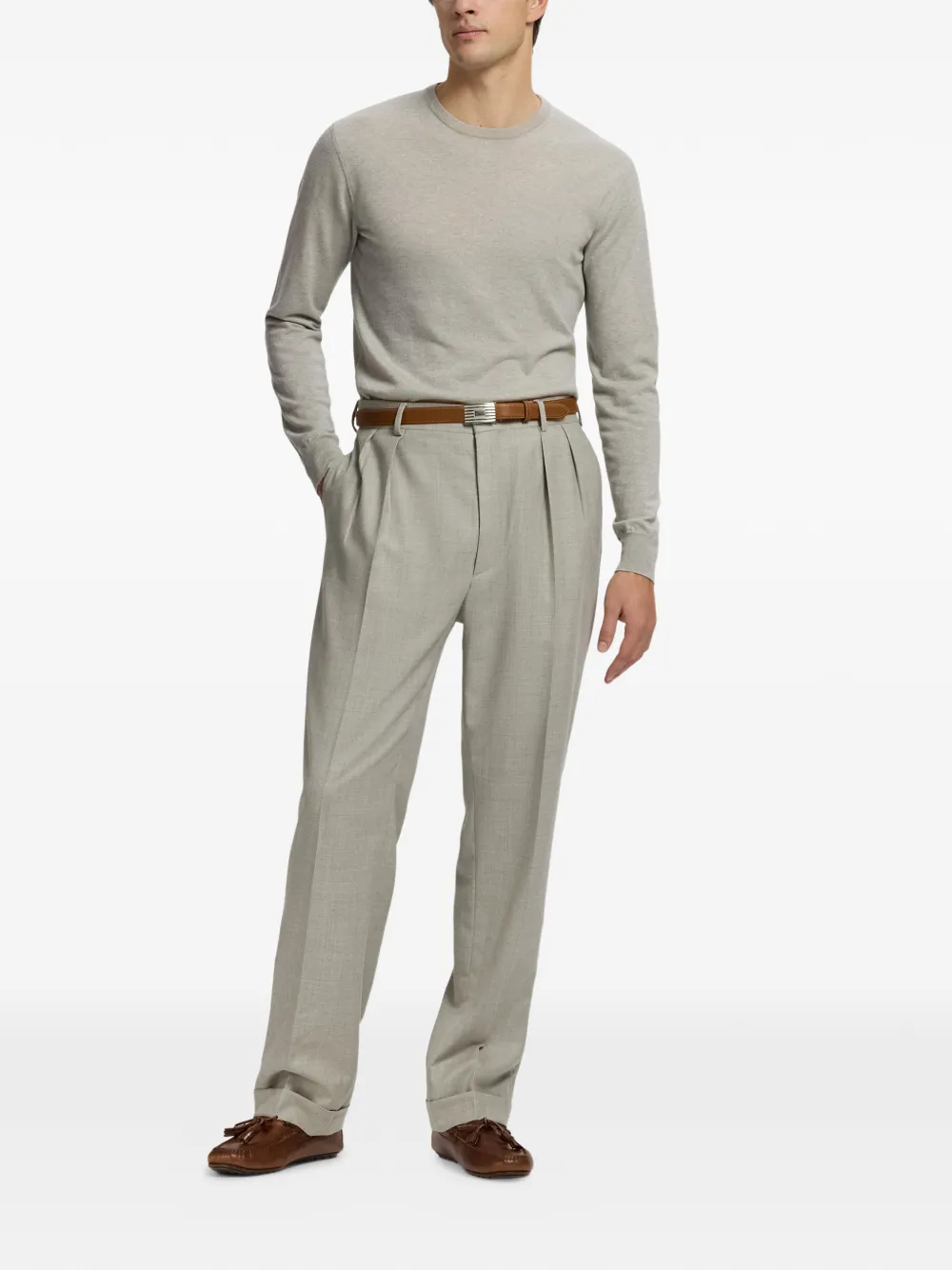 Ralph Lauren Purple Label Kasjmier trui met ronde hals Grijs