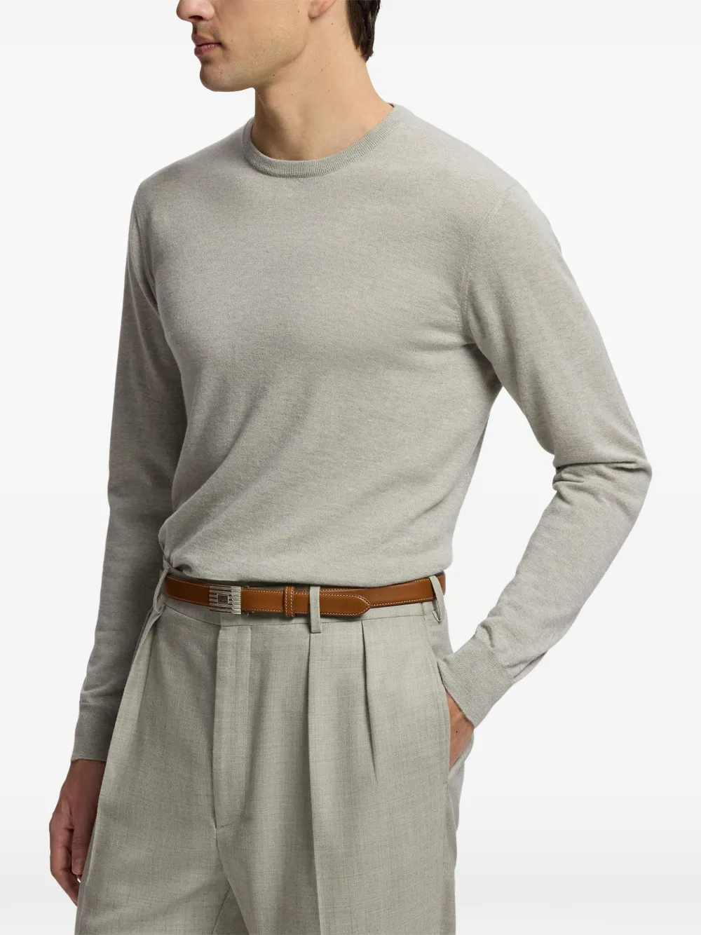 Ralph Lauren Purple Label Kasjmier trui met ronde hals Grijs