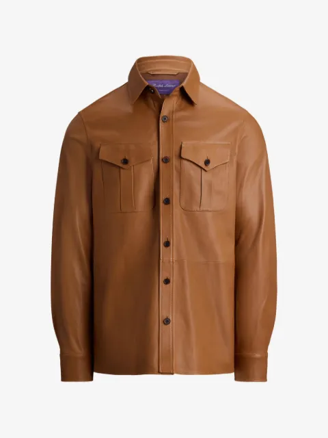 Ralph Lauren Purple Label Purple Label cargo-pocket leather overshirt