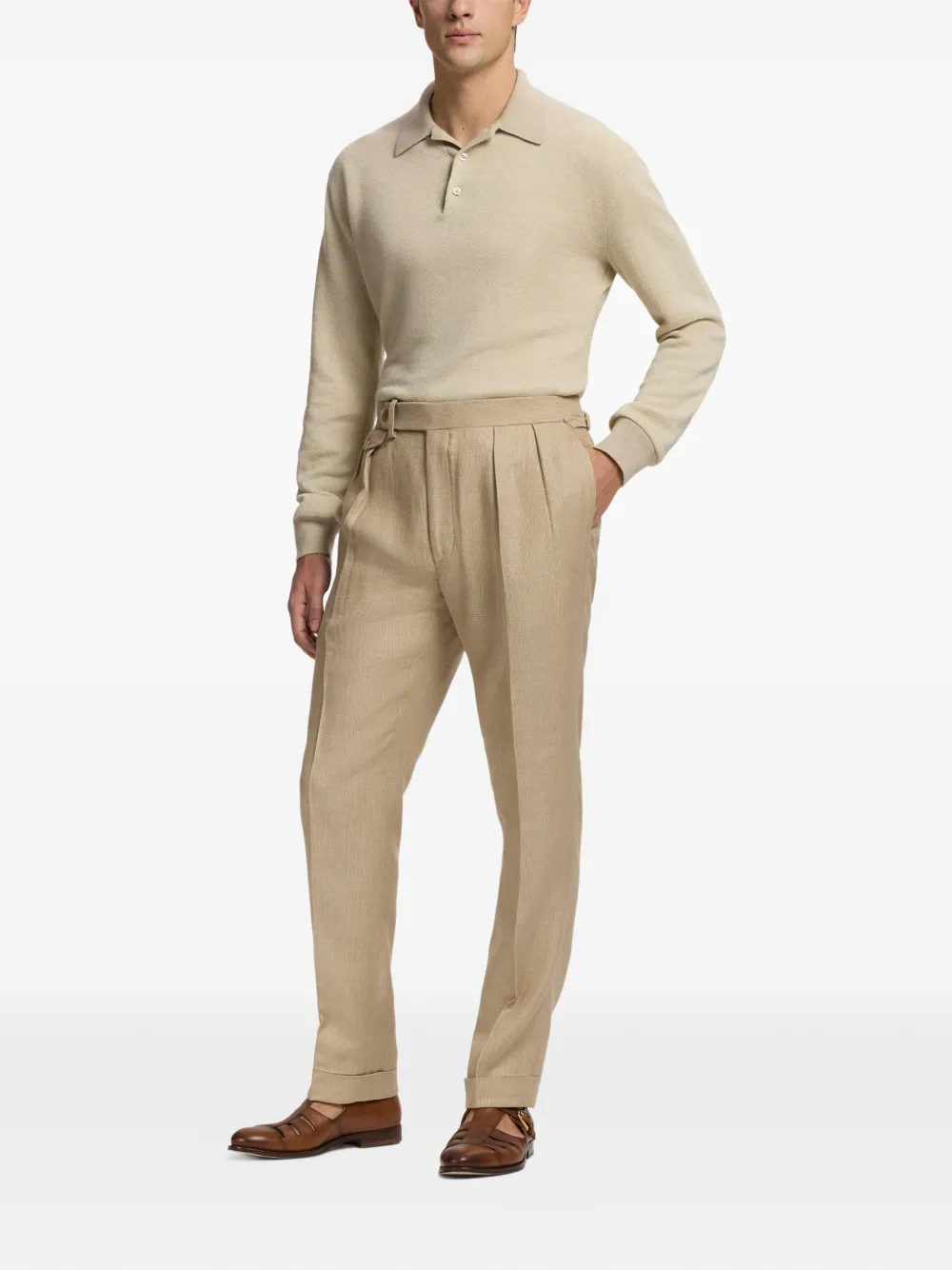 Ralph Lauren Purple Label Gregory twill broek Beige