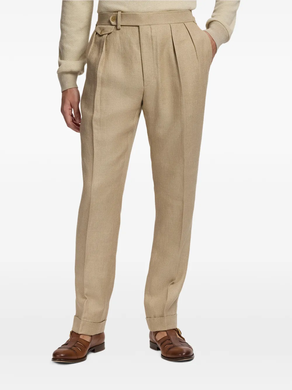 Ralph Lauren Purple Label Gregory twill broek Beige