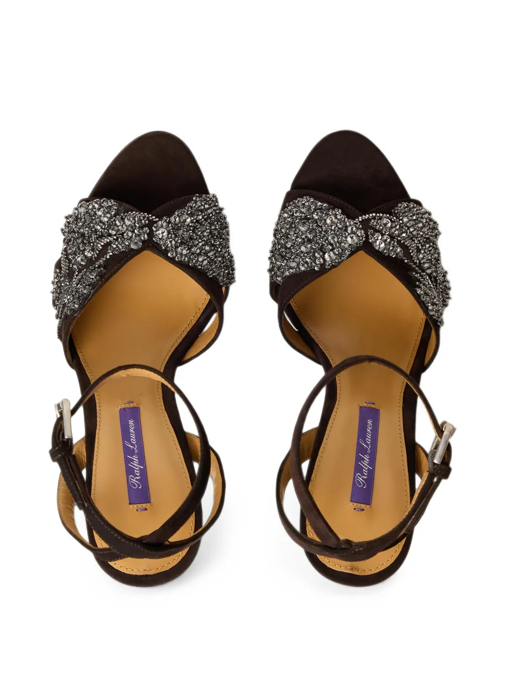 Ralph Lauren Collection Ryne bead-embroidered heeled sandals Bruin