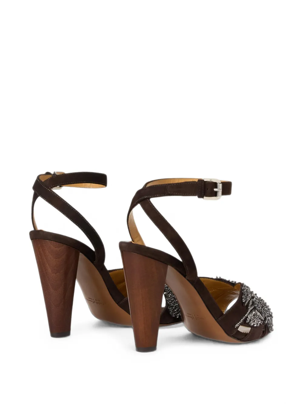 Ralph Lauren Collection Ryne bead-embroidered heeled sandals Bruin