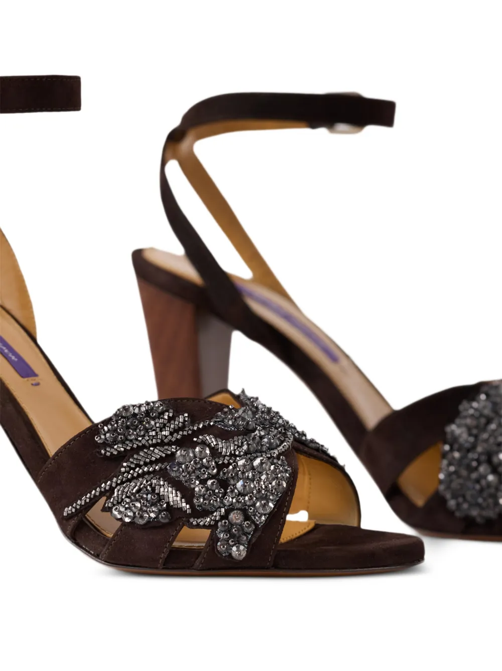 Ralph Lauren Collection Ryne bead-embroidered heeled sandals Bruin