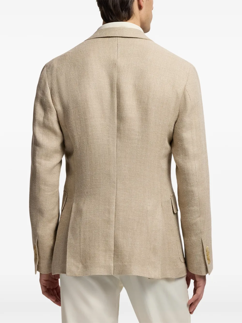 Ralph Lauren Purple Label Hadley blazer met visgraatpatroon Beige