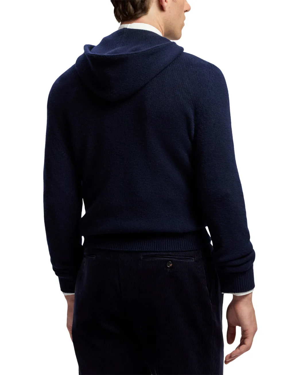 Ralph Lauren Purple Label Kasjmier hoodie met beer-patch en lange mouwen Blauw