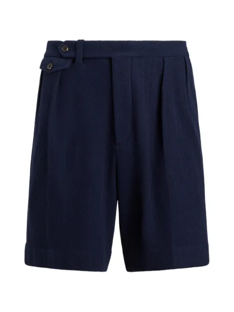 Ralph Lauren Purple Label herringbone pleated shorts