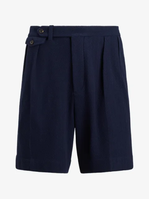 Ralph Lauren Purple Label herringbone pleated shorts