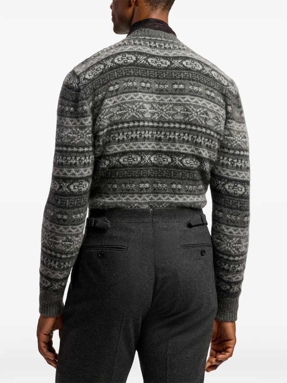 Ralph Lauren Purple Label Fair Isle trui Grijs
