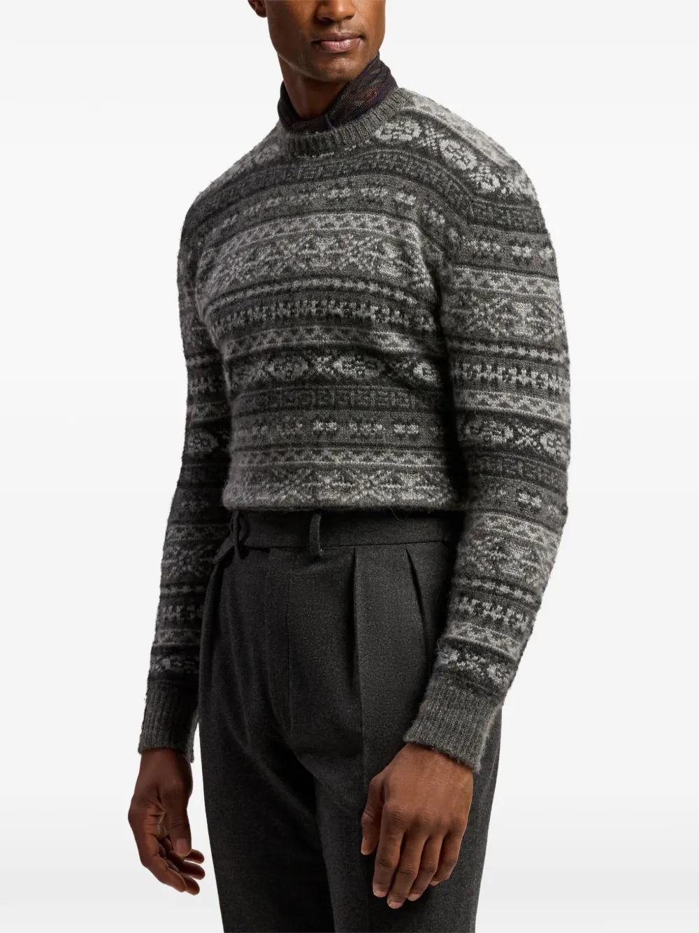Ralph Lauren Purple Label Fair Isle trui Grijs