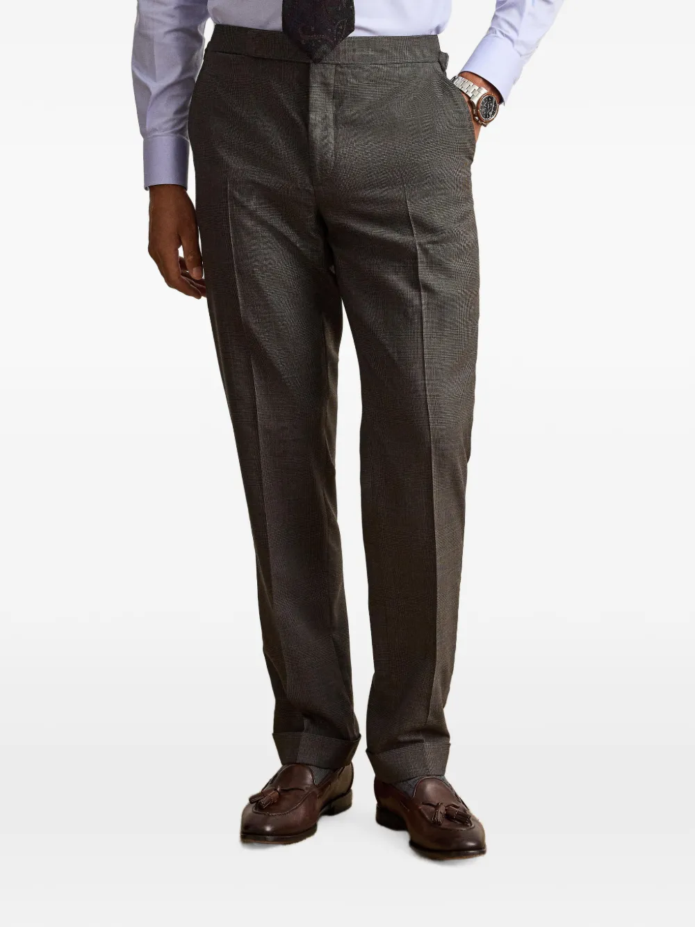 Ralph Lauren Purple Label Kent Glen geruit wollen pak Grijs