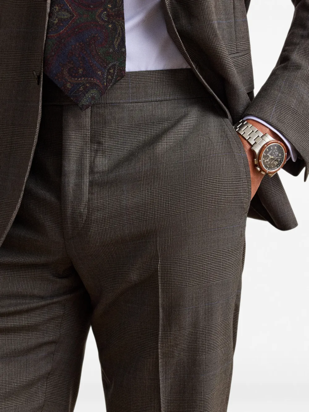 Ralph Lauren Purple Label Kent Glen geruit wollen pak Grijs