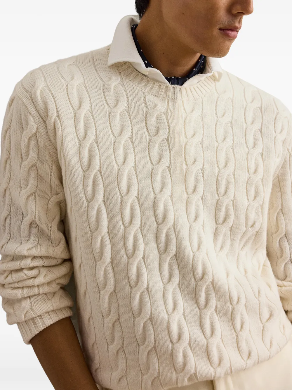 Ralph Lauren Purple Label Kabelgebreide trui Beige