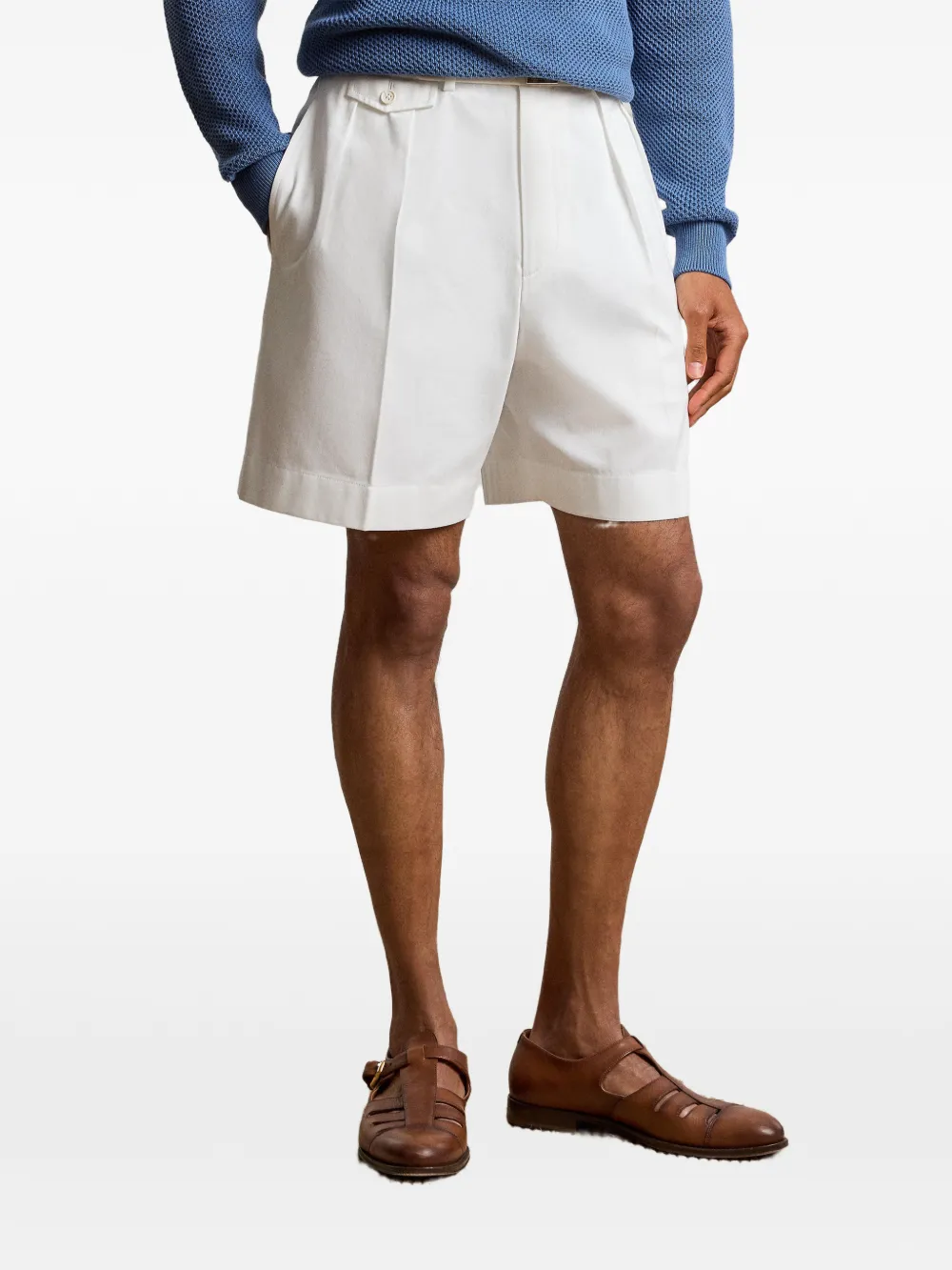 Ralph Lauren Purple Label Geplooide shorts Wit