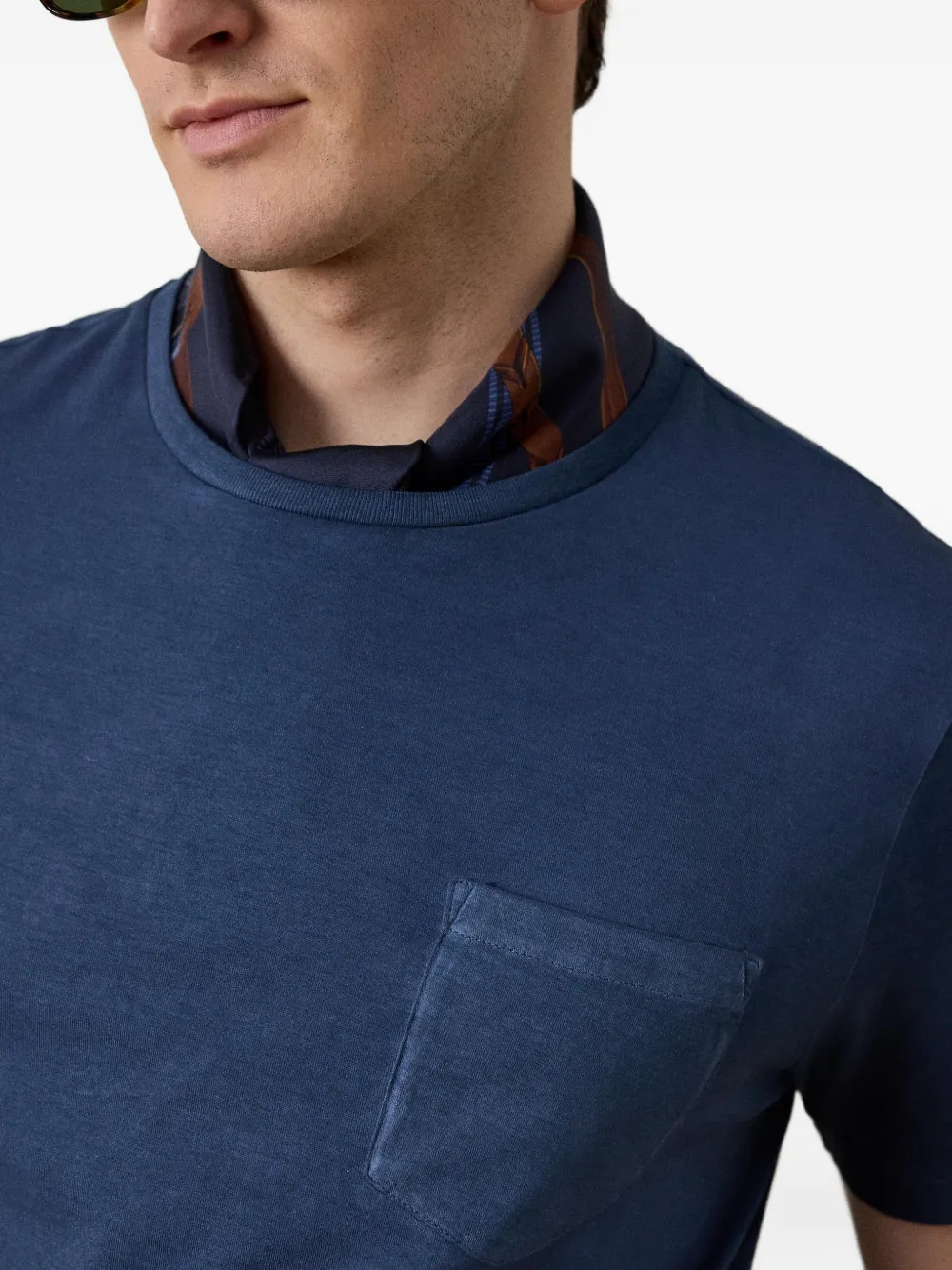 Ralph Lauren Purple Label T-shirt met borstzak Blauw