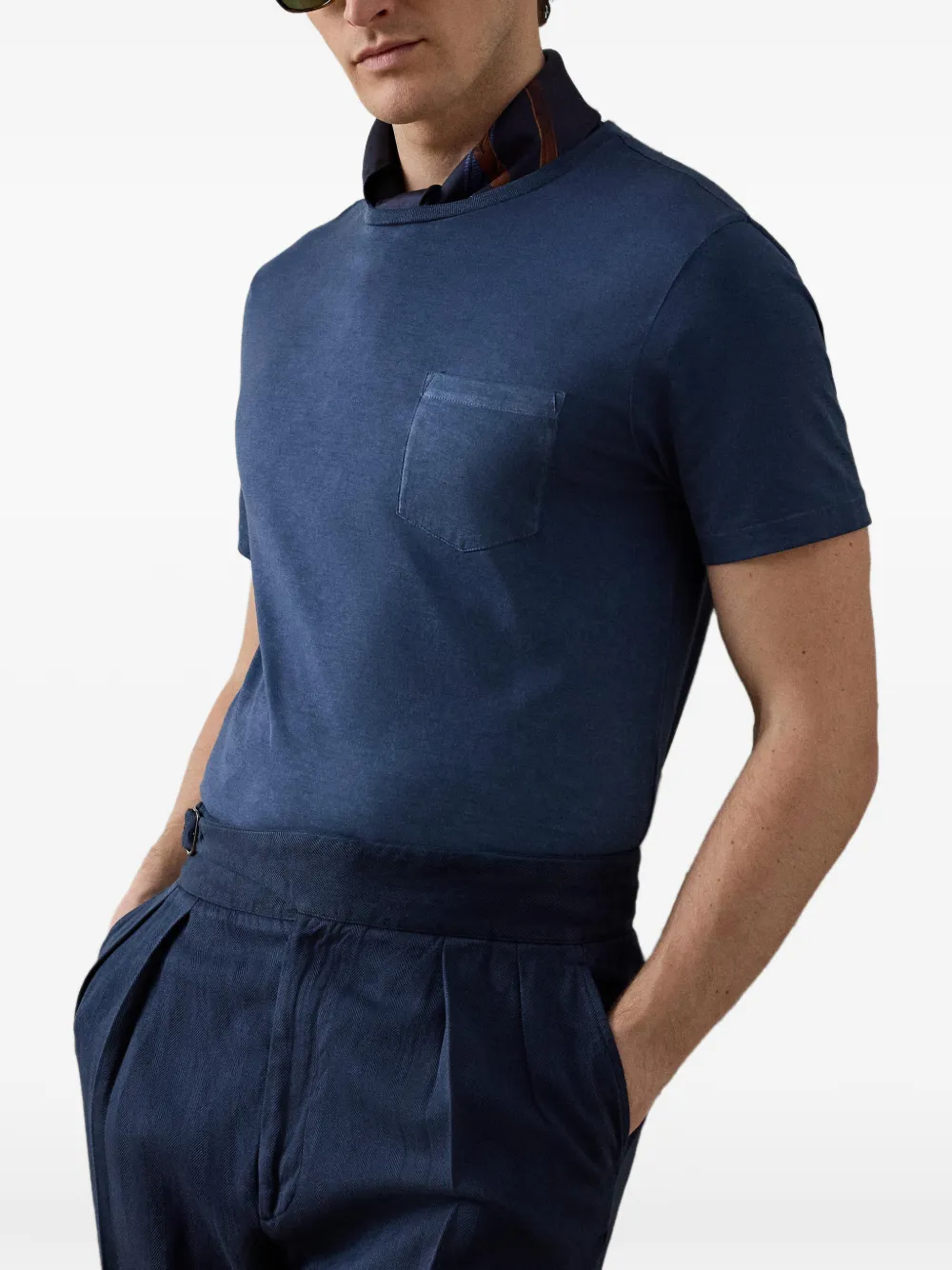 Ralph Lauren Purple Label T-shirt met borstzak Blauw