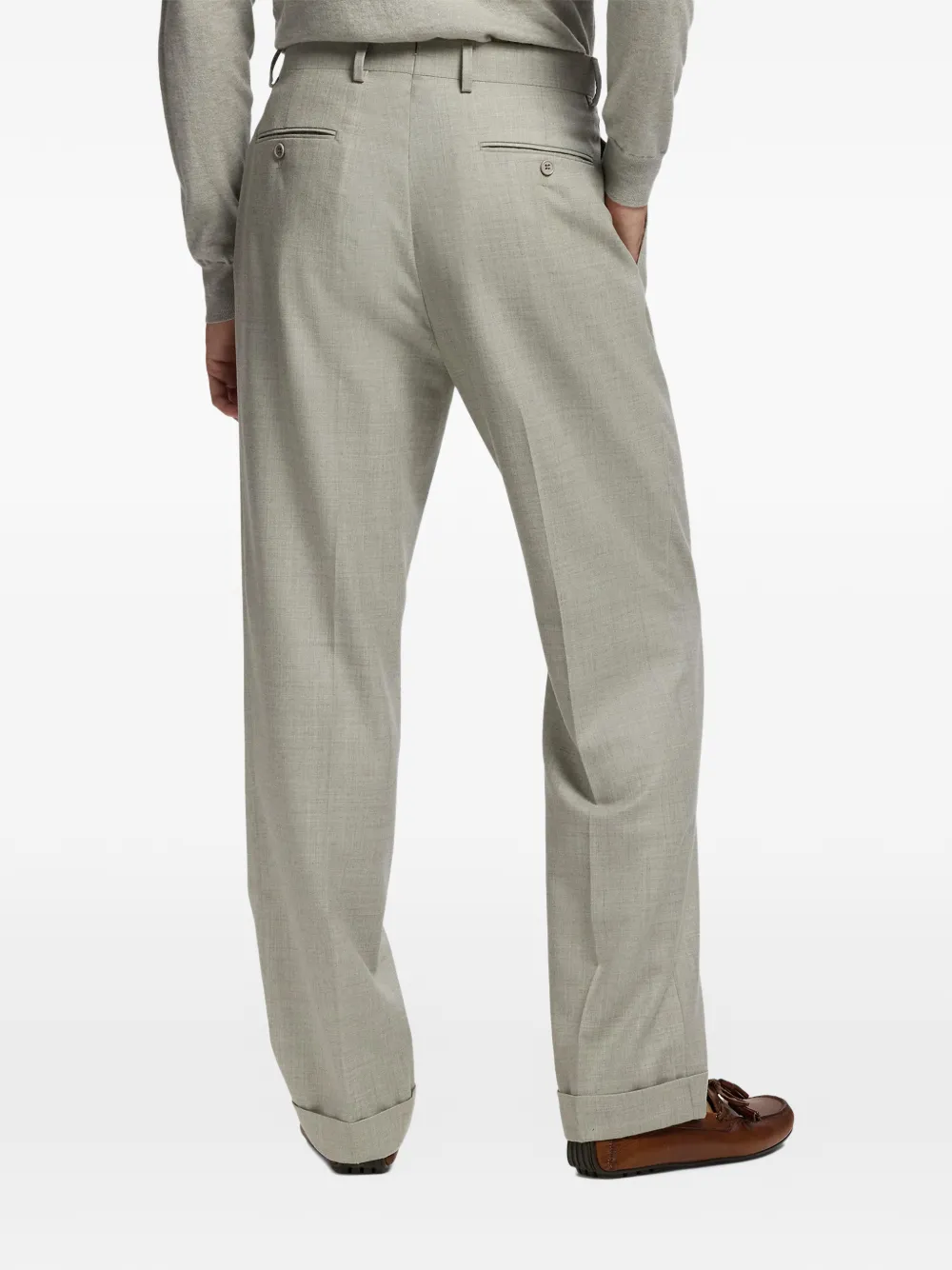 Ralph Lauren Purple Label Gregory wollen plooibroek Grijs