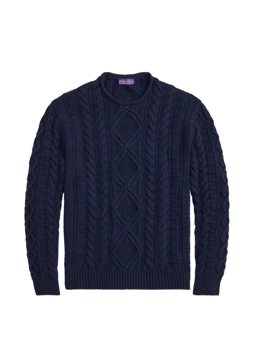 Ralph Lauren Purple Label Kabelgebreide coltrui Blauw