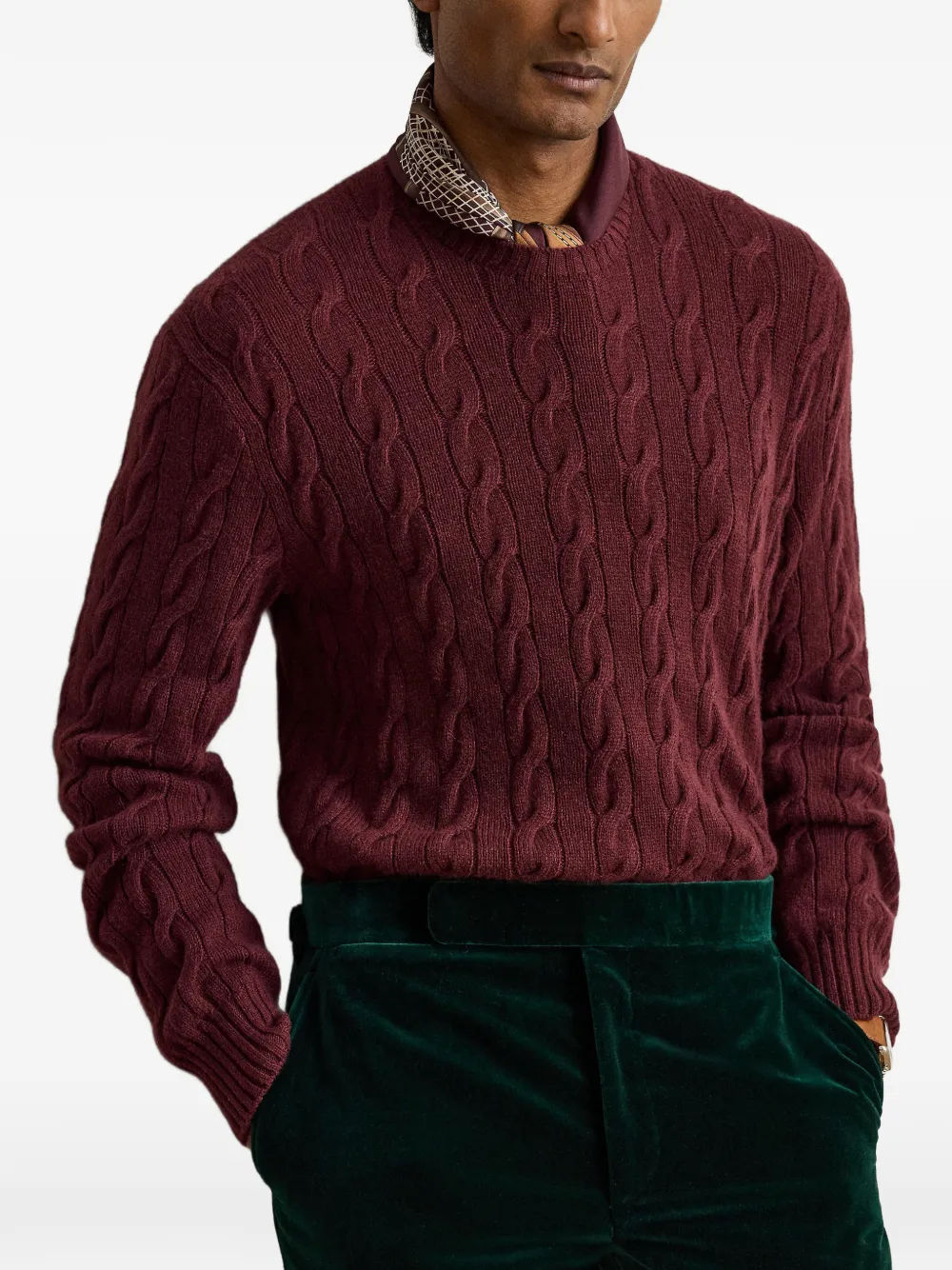 Ralph Lauren Purple Label cable-knit cashmere sweater Bruin