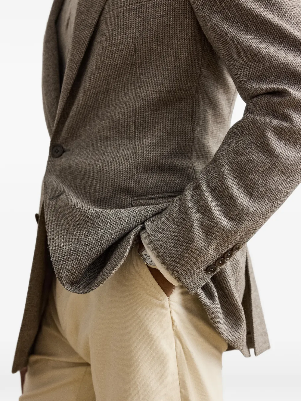 Ralph Lauren Purple Label Had blazer met enkele rij knopen Bruin