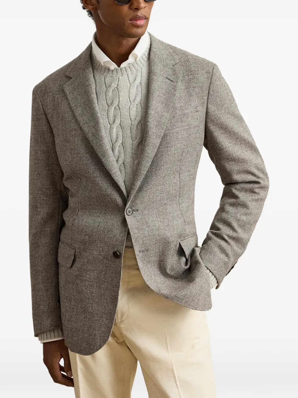 Ralph Lauren Purple Label Had blazer met enkele rij knopen Bruin
