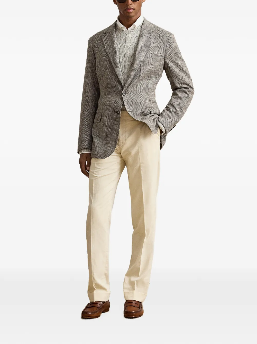 Ralph Lauren Purple Label Had blazer met enkele rij knopen Bruin