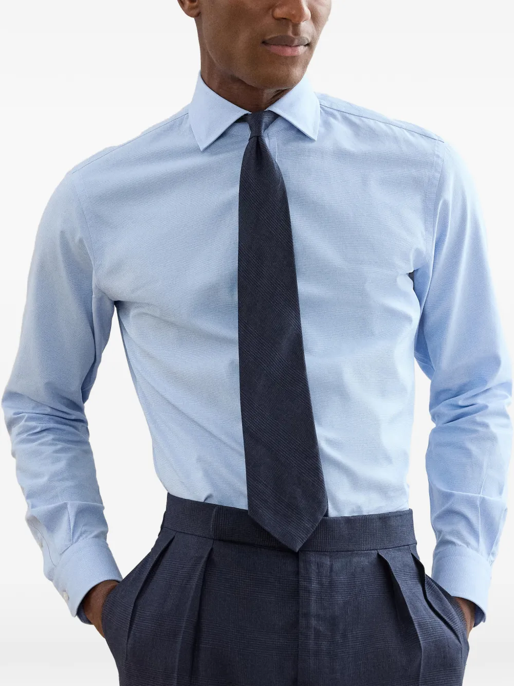 Ralph Lauren Purple Label Geruit twill overhemd Blauw