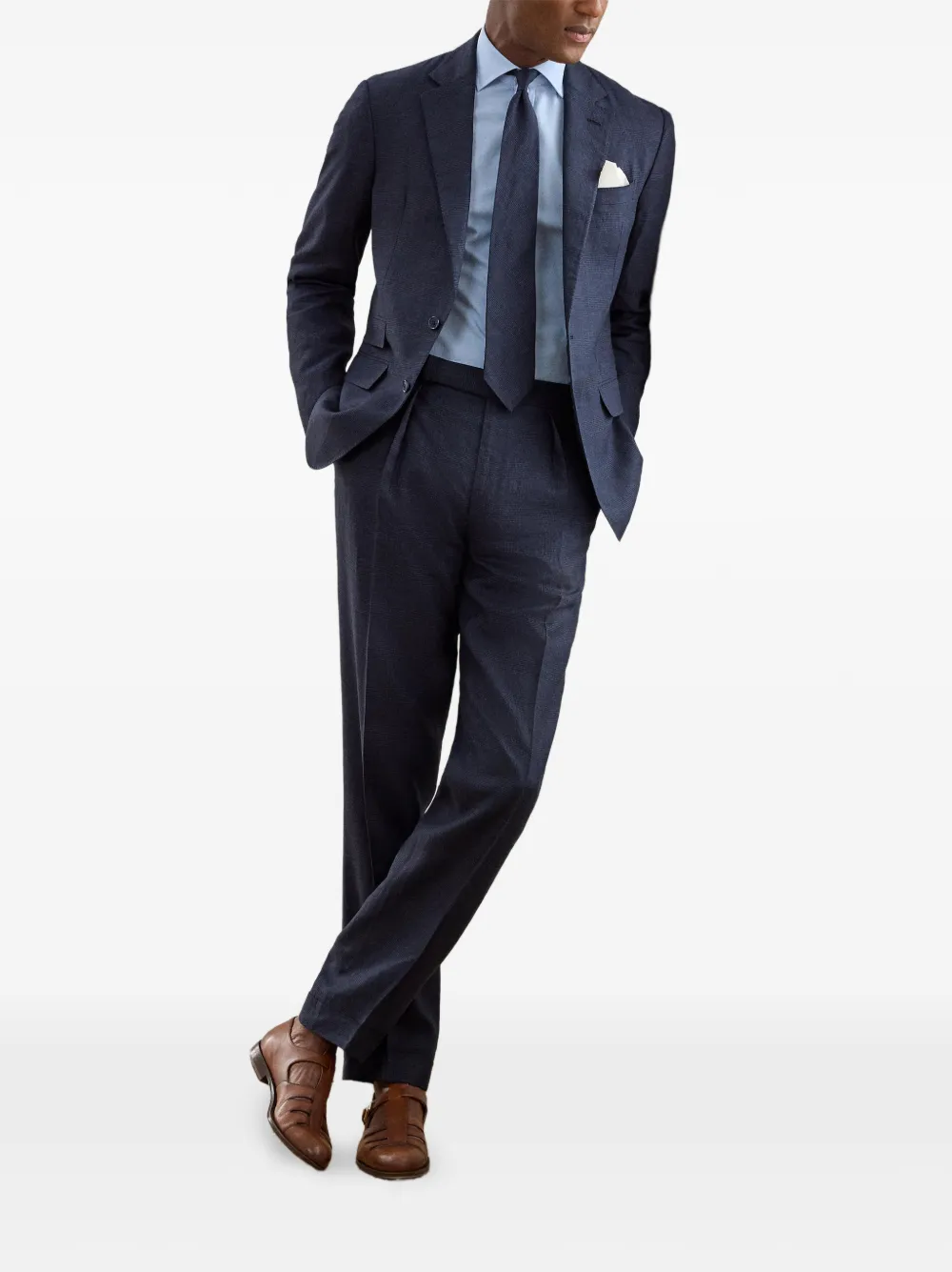 Ralph Lauren Purple Label Geruit twill overhemd Blauw