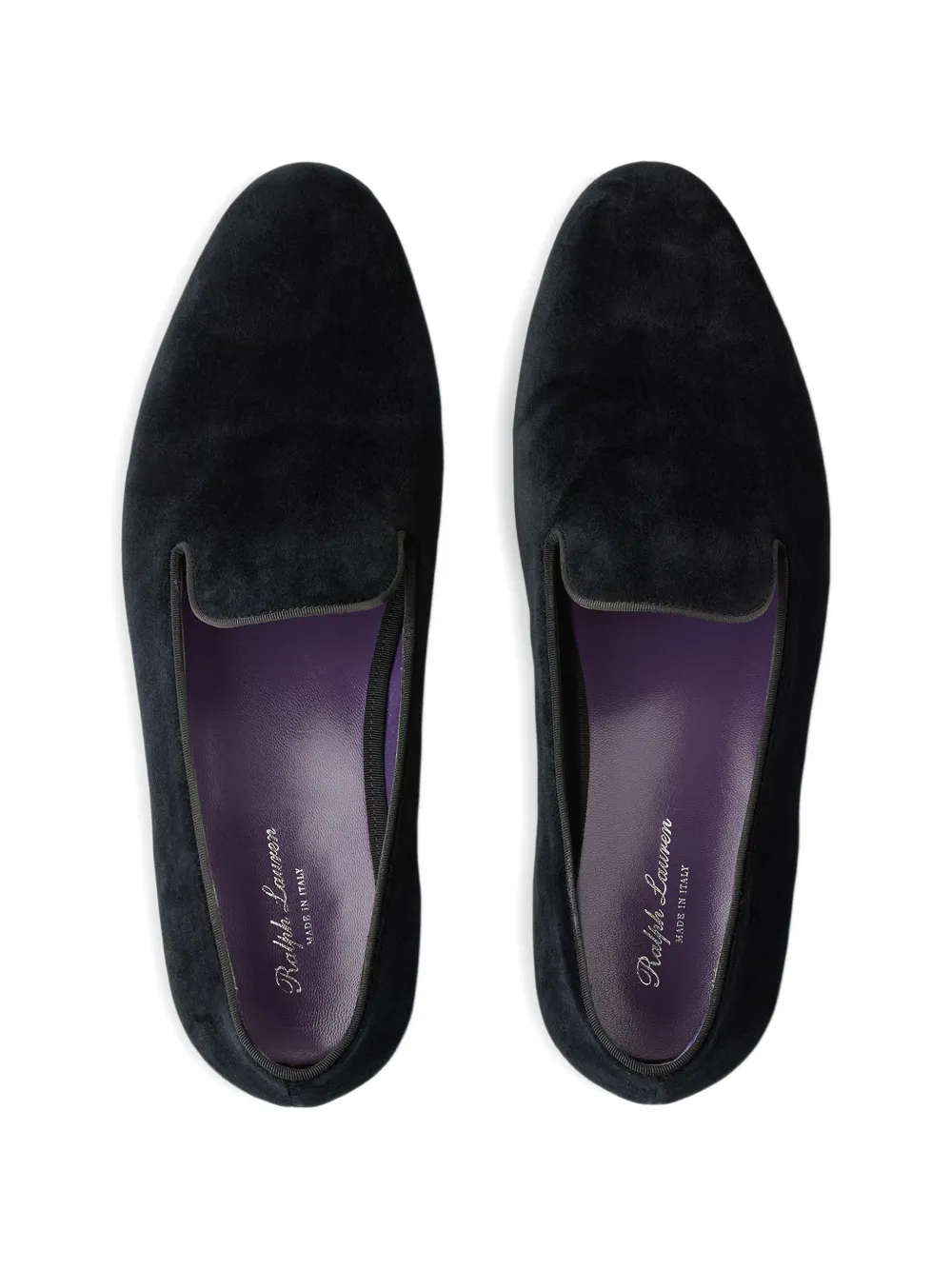 Ralph Lauren Purple Label Alonzo velvet loafers Zwart