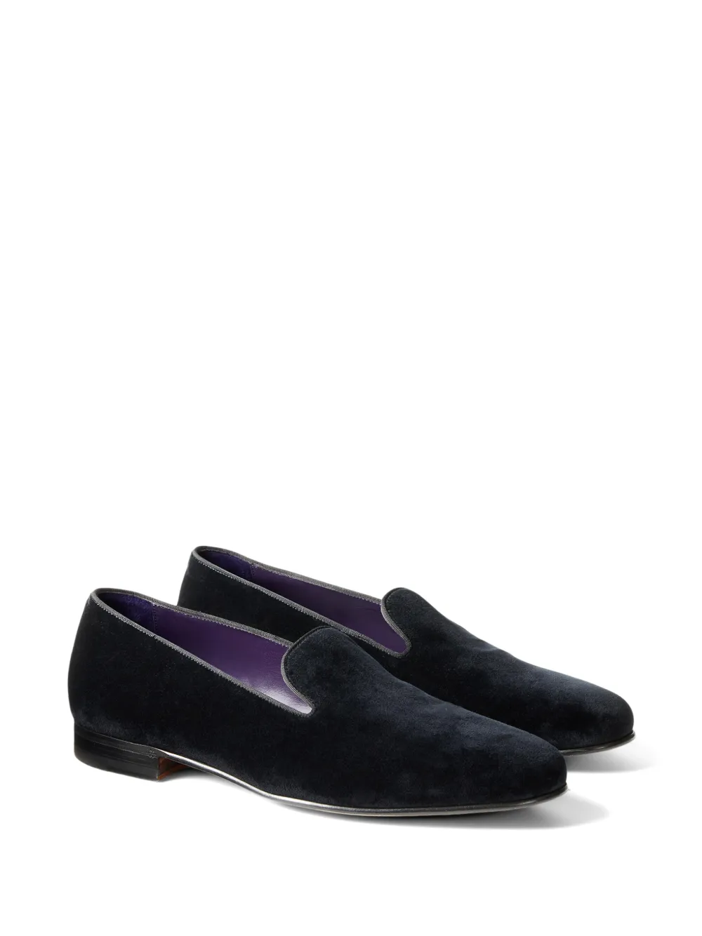 Ralph Lauren Purple Label Alonzo velvet loafers Zwart