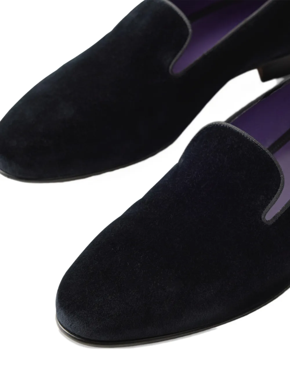Ralph Lauren Purple Label Alonzo velvet loafers Zwart