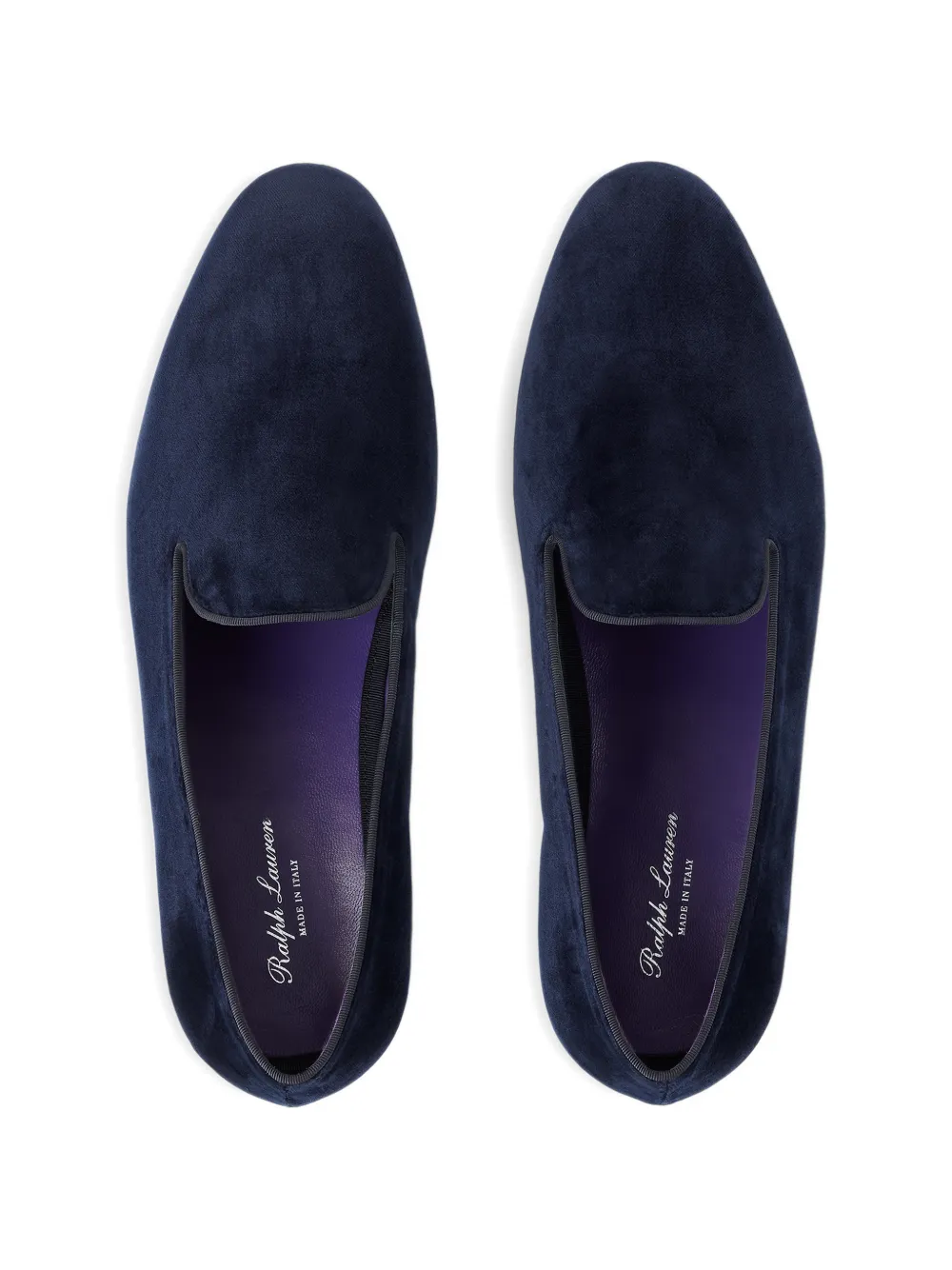 Ralph Lauren Purple Label Alonzo velvet loafers Blauw