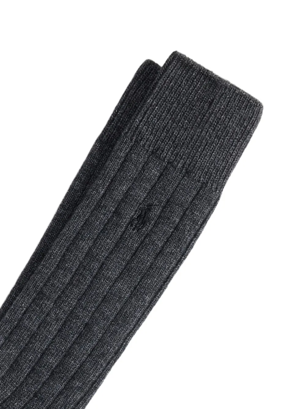 Polo Ralph Lauren Ribgebreide sokken met geborduurd logo Grijs