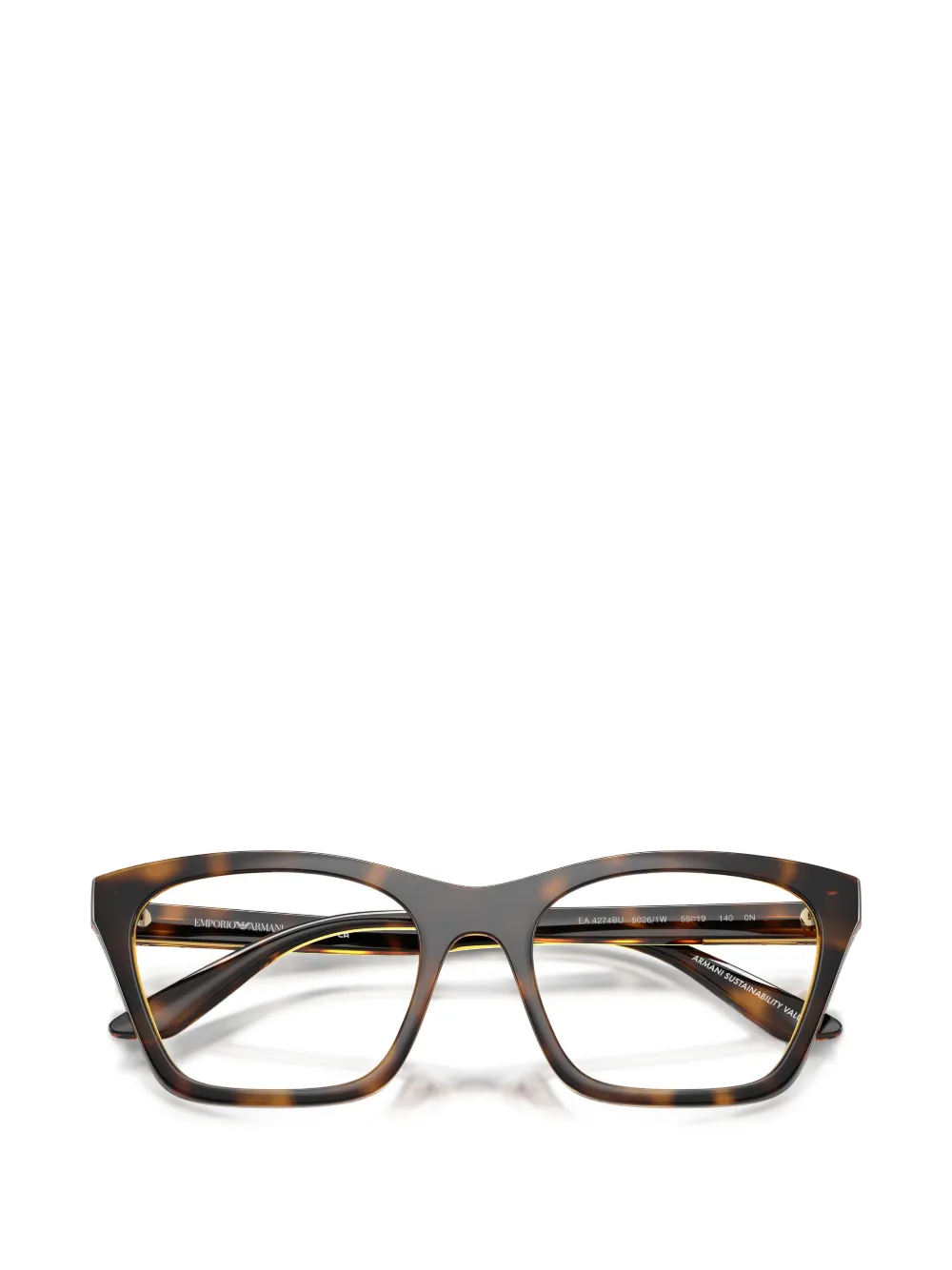 Emporio Armani Zonnebril met schildpadschild-design Bruin