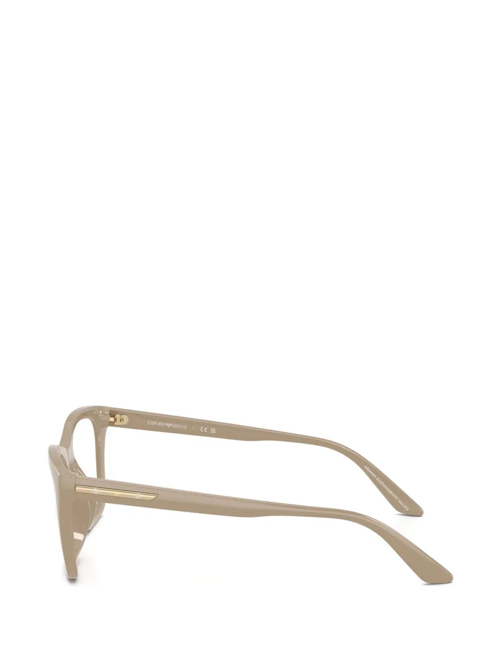 Emporio Armani Zonnebril met cat-eye montuur Beige