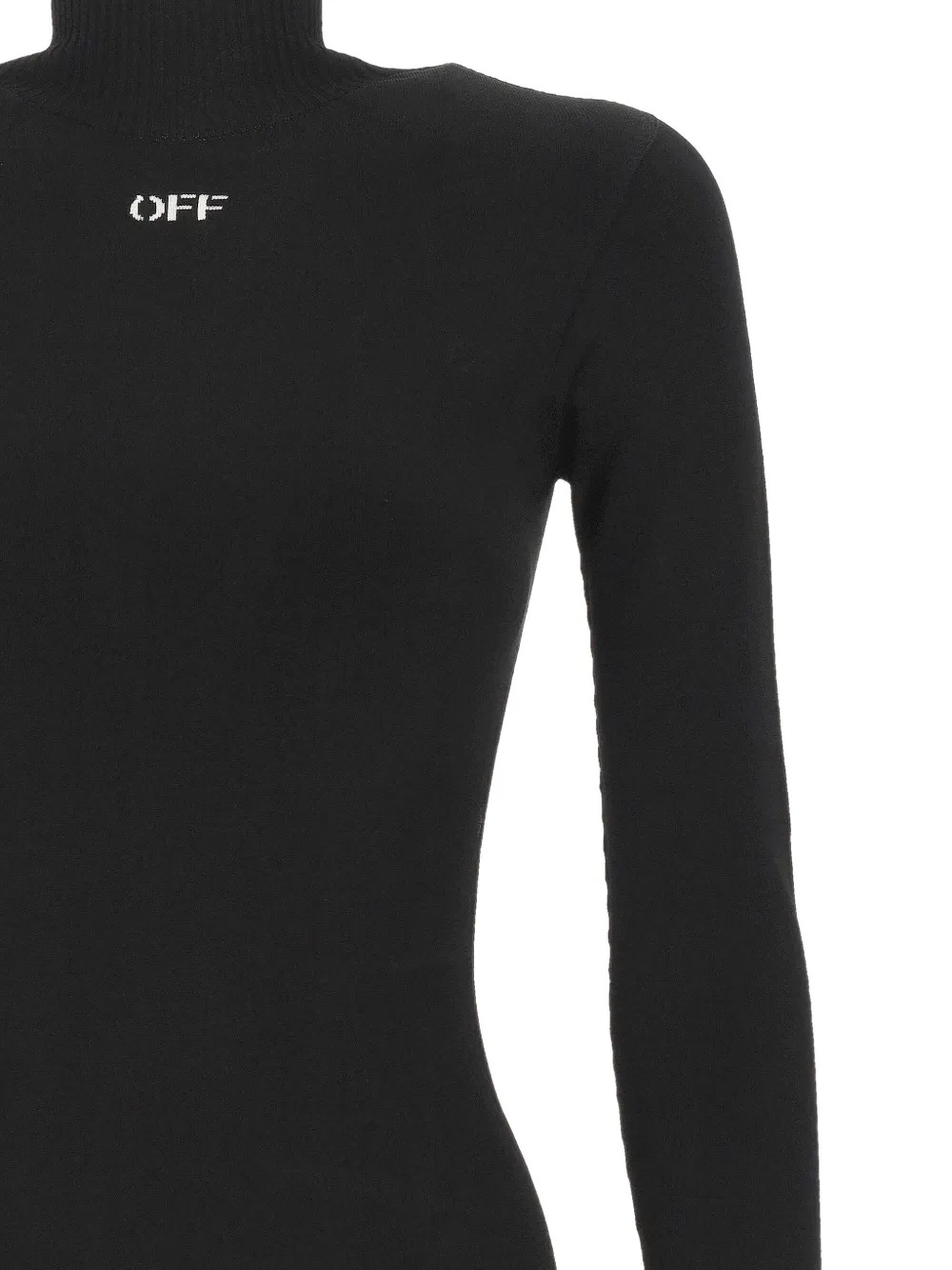  Off-white Vestido Corto Con Logo Estampado - Negro 
