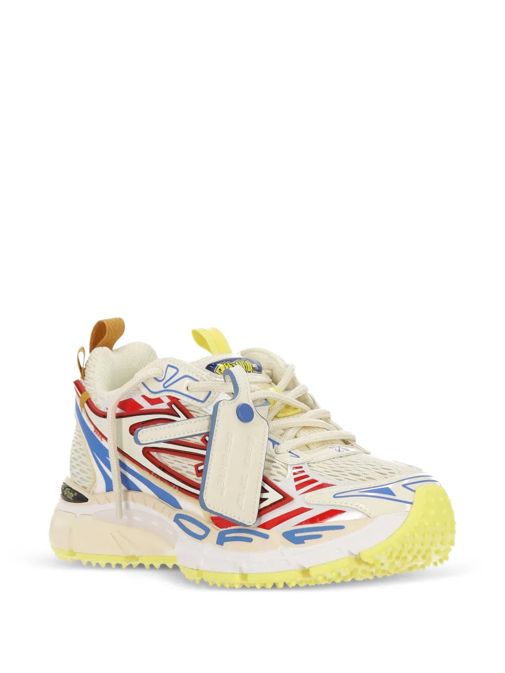 Off-White Be Right Back sneakers met vlakken en Arrows-patroon Blauw